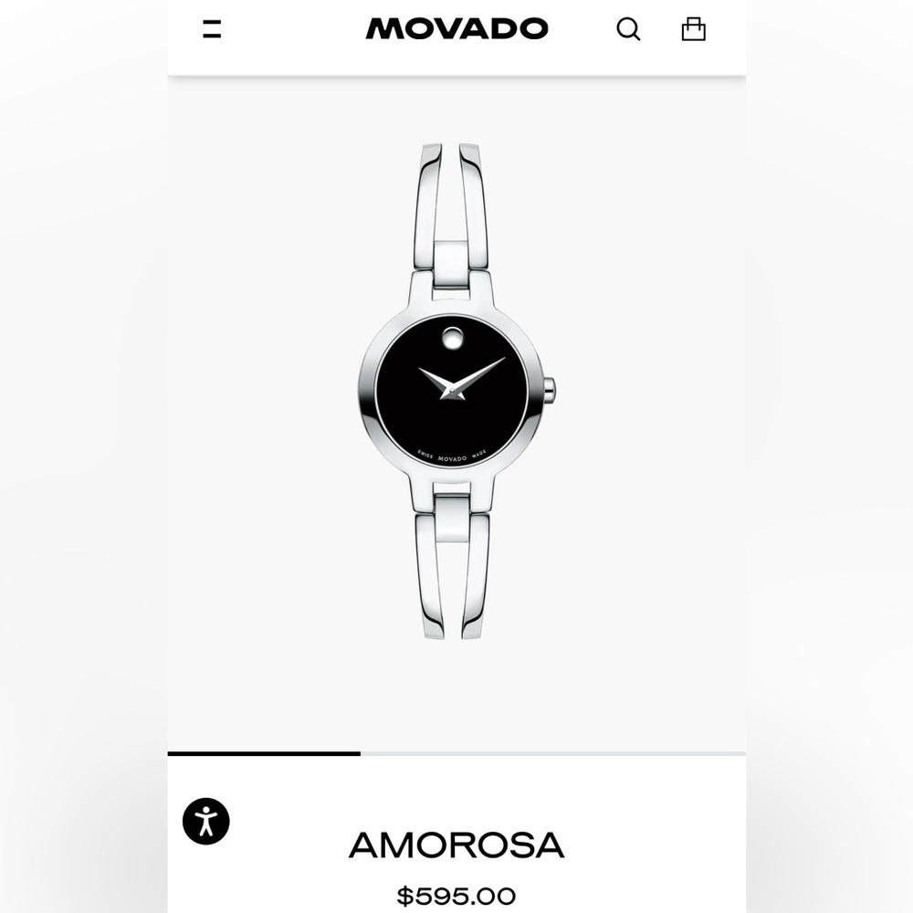 Movado Amorosa stainless steel watch timepiece accessory arm candy jewelry
